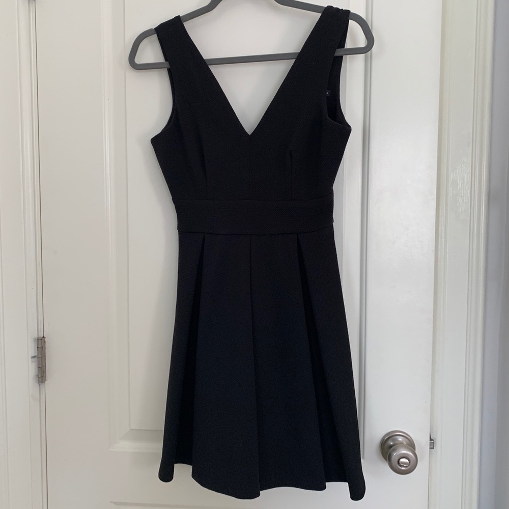 black fit and flare dress